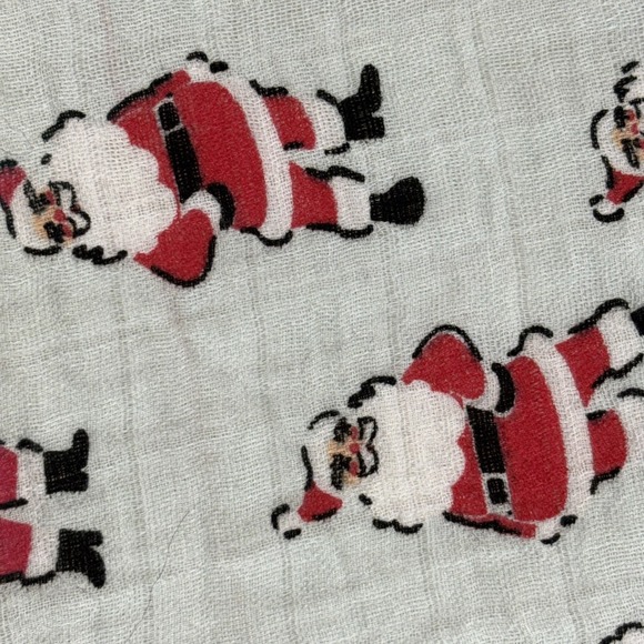 Mudpie Santa Muslin Swaddle Blanket 100% Cotton 47x47 Unisex First Christmas - Picture 3 of 3